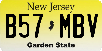 NJ license plate B57MBV