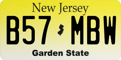 NJ license plate B57MBW