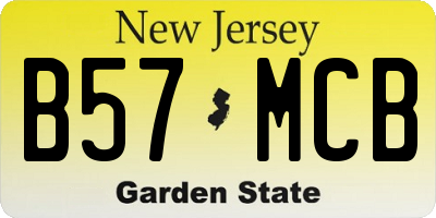 NJ license plate B57MCB