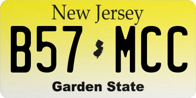 NJ license plate B57MCC