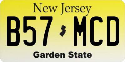 NJ license plate B57MCD