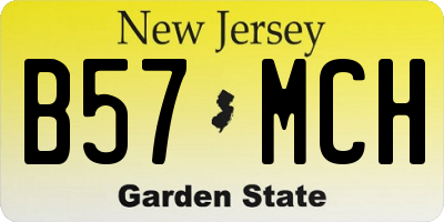 NJ license plate B57MCH