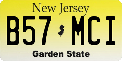 NJ license plate B57MCI