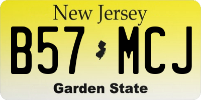 NJ license plate B57MCJ