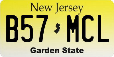 NJ license plate B57MCL