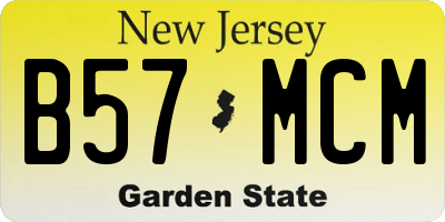 NJ license plate B57MCM