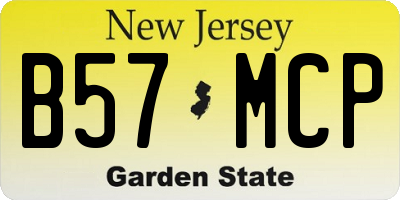 NJ license plate B57MCP