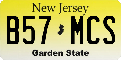 NJ license plate B57MCS