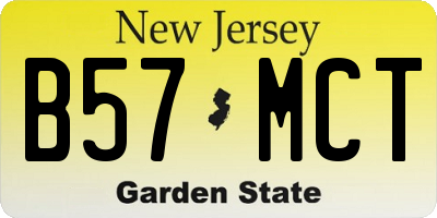 NJ license plate B57MCT