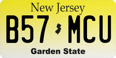 NJ license plate B57MCU