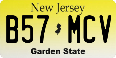 NJ license plate B57MCV