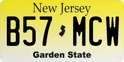 NJ license plate B57MCW