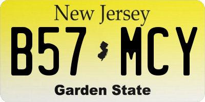 NJ license plate B57MCY