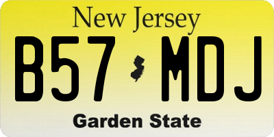 NJ license plate B57MDJ