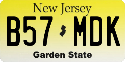 NJ license plate B57MDK