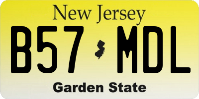 NJ license plate B57MDL
