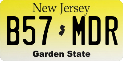 NJ license plate B57MDR