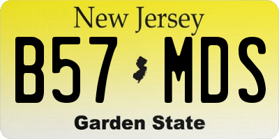 NJ license plate B57MDS