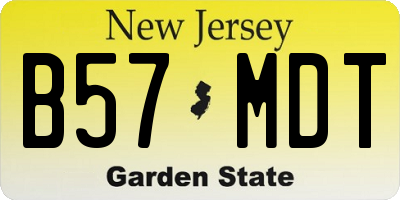 NJ license plate B57MDT