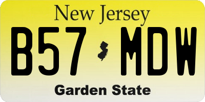 NJ license plate B57MDW