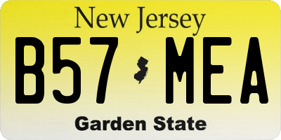 NJ license plate B57MEA