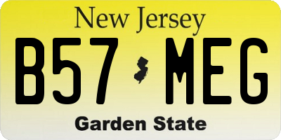 NJ license plate B57MEG