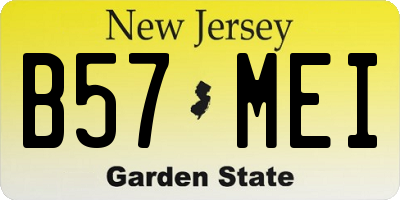 NJ license plate B57MEI
