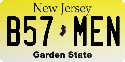 NJ license plate B57MEN