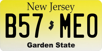 NJ license plate B57MEO