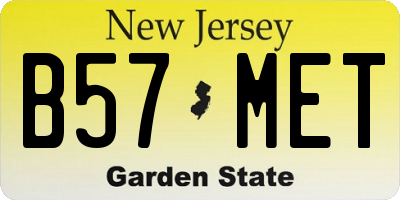 NJ license plate B57MET