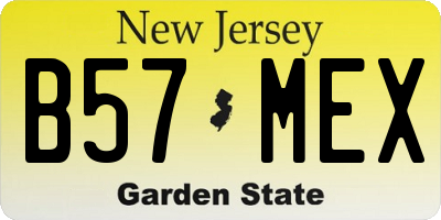 NJ license plate B57MEX