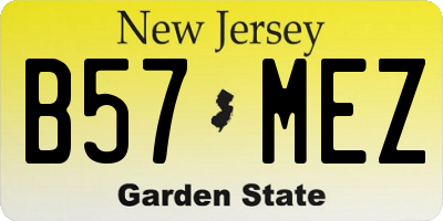 NJ license plate B57MEZ