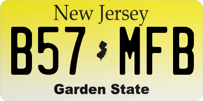NJ license plate B57MFB