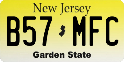 NJ license plate B57MFC