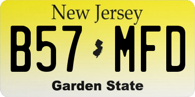 NJ license plate B57MFD