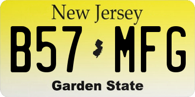 NJ license plate B57MFG