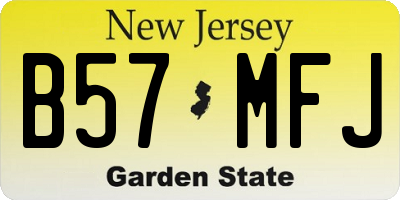 NJ license plate B57MFJ