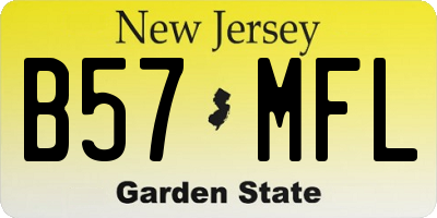 NJ license plate B57MFL