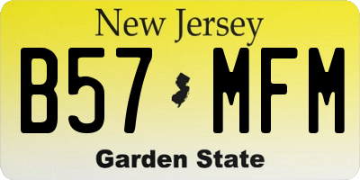 NJ license plate B57MFM