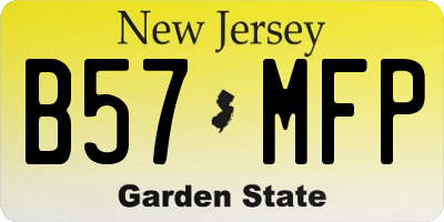NJ license plate B57MFP