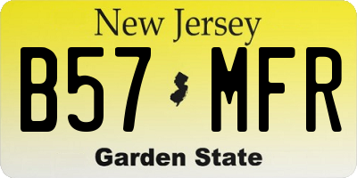 NJ license plate B57MFR
