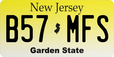 NJ license plate B57MFS