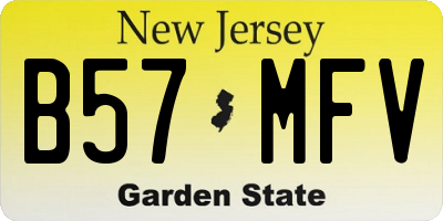 NJ license plate B57MFV