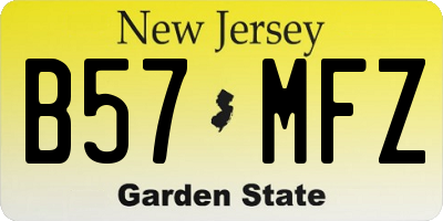 NJ license plate B57MFZ