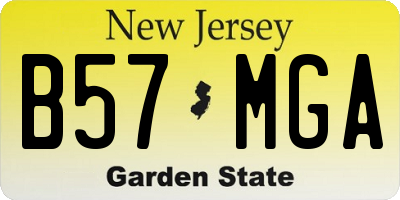 NJ license plate B57MGA