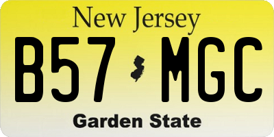 NJ license plate B57MGC