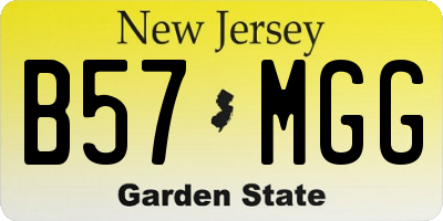 NJ license plate B57MGG