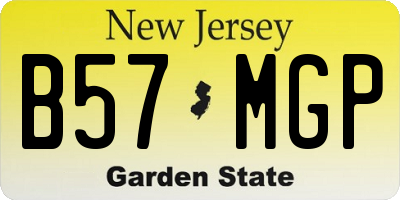 NJ license plate B57MGP