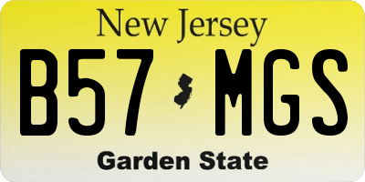 NJ license plate B57MGS