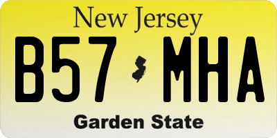 NJ license plate B57MHA